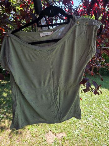 Haut top femme t shirt kaki