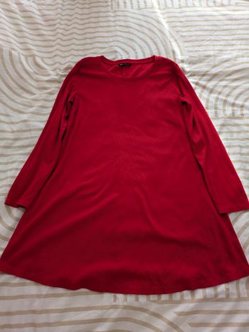 Robe Tunique Shein - Côtelée Rouge - Coupe Patineuse