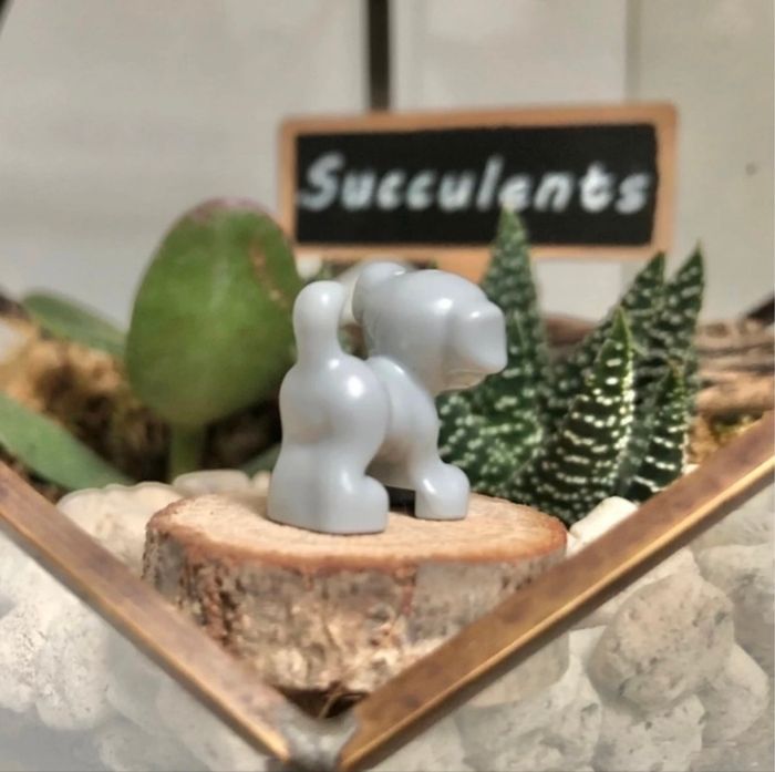 Lego Animaux Friends : Chien / Chiot gris tacheté gris foncé - NEUF - photo numéro 3