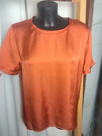 Liu Jo tee-shirt haut blouse satiné Orange T.42 neuf