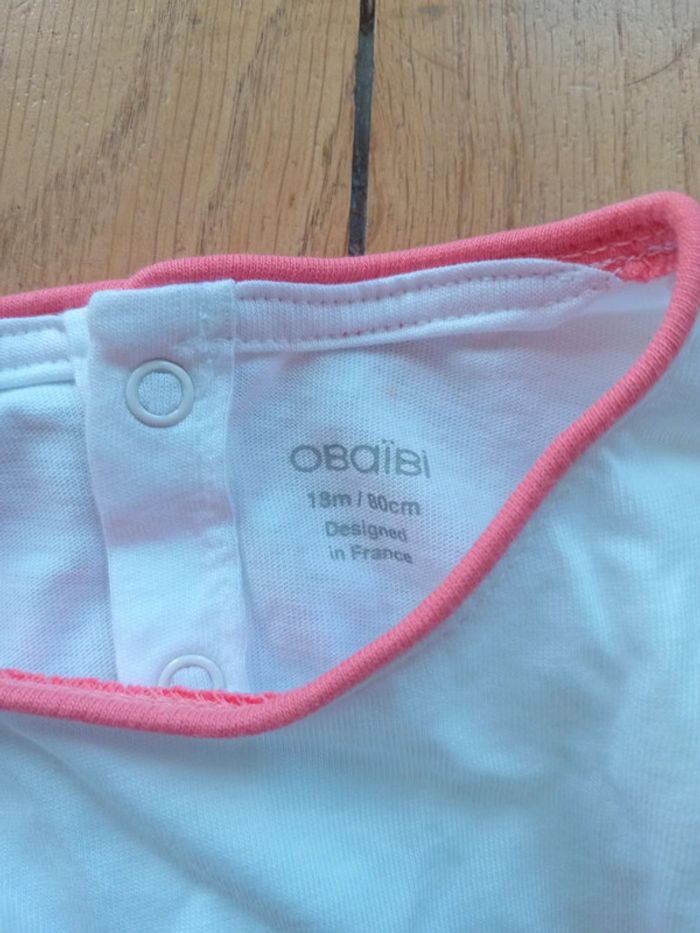 Tee shirt fille Obaïbi neuf 18 mois coton - photo numéro 4