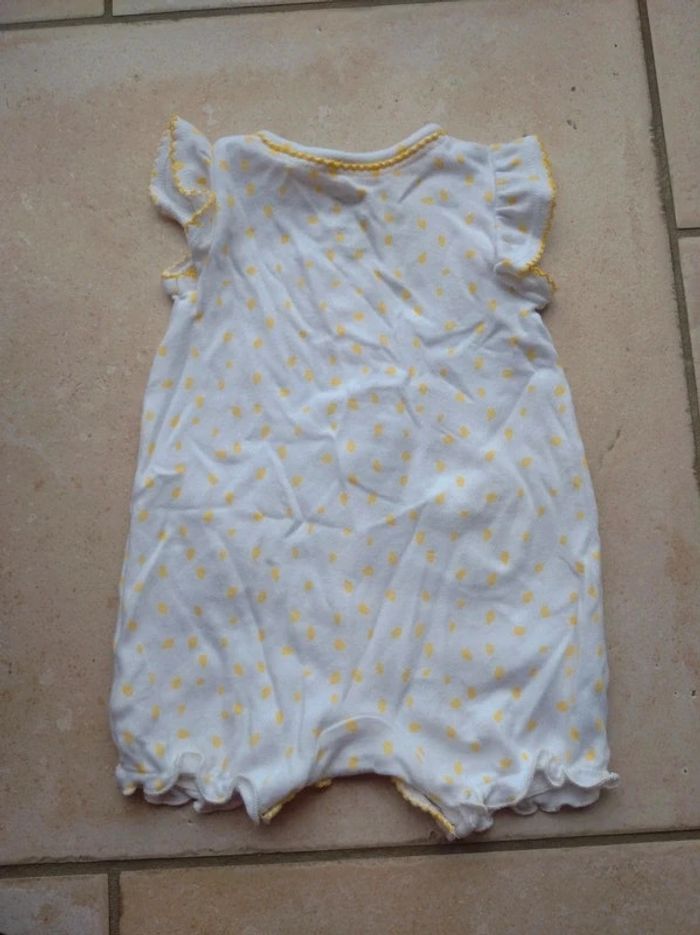 Barboteuse combinaison combishort été Fille 6 mois Baby club 100% coton - photo numéro 5