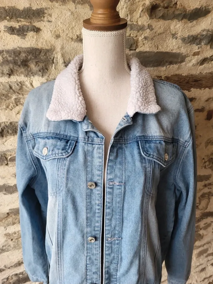 Veste en jean bleue claire Boohoo Man Taille XL ou 46 48 - photo numéro 2