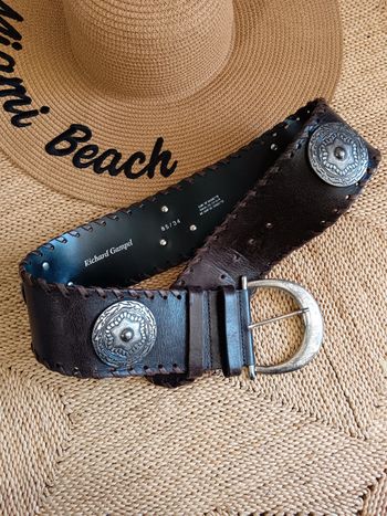 Richard Gampel | ceinture large cuir marron | t. 85