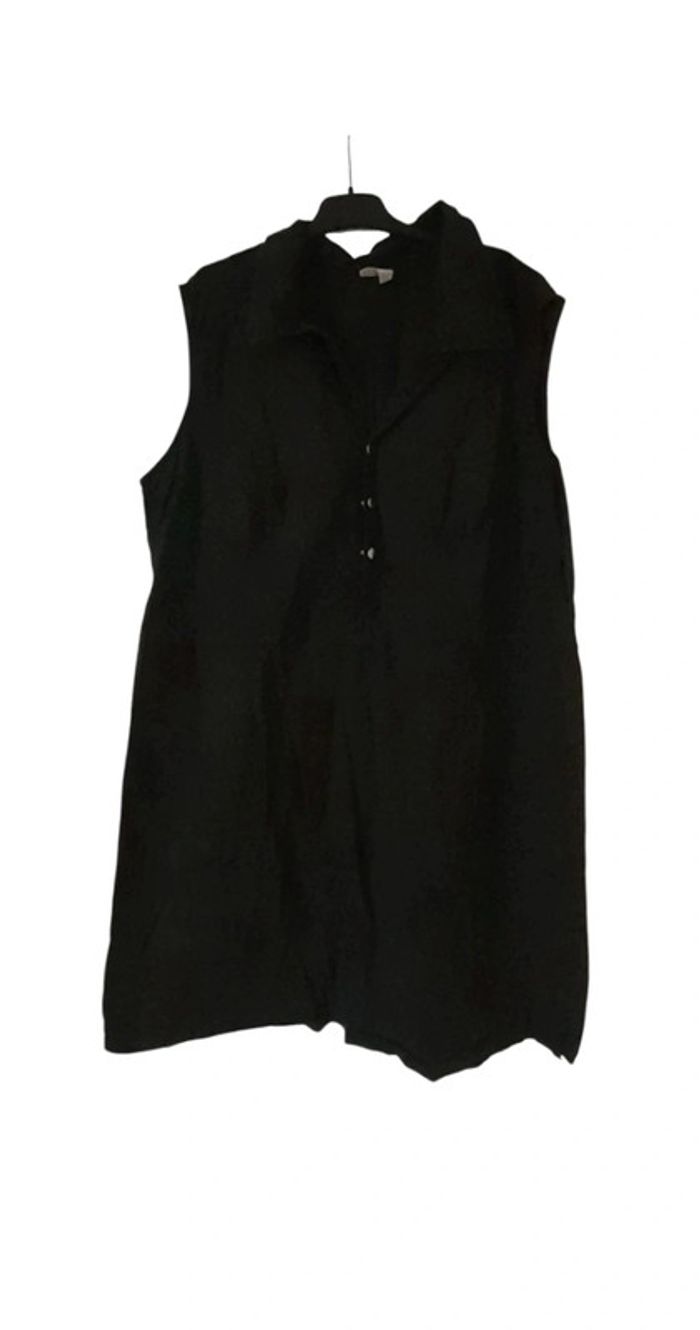 🎀 Tunique/Robe noire sans manches - Taille 50