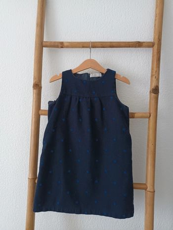 Robe bleu marine à pois ZY Girl 5 / 6 ans