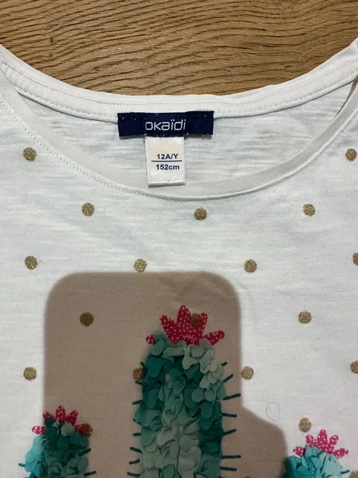 TEE shirt cactus 12 ans Okaïdi - photo numéro 3