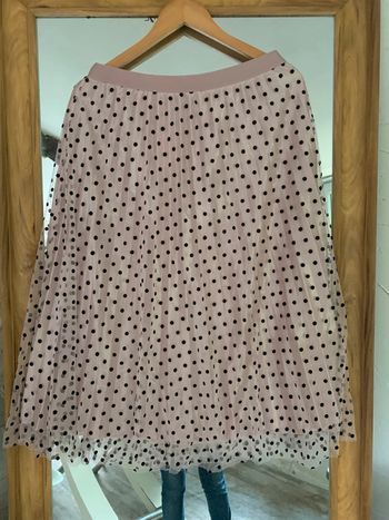 Jupe longue tulle rose à pois taille L/XL