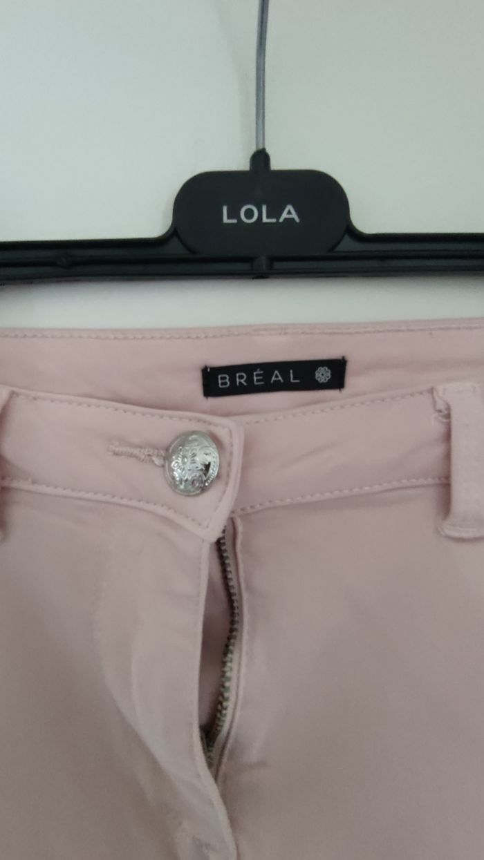 Pantalon femme marque breal taille 40  couleur rose - photo numéro 3