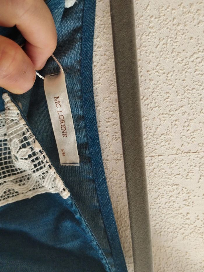 Haut taille S/m jeans dentelle - photo numéro 12