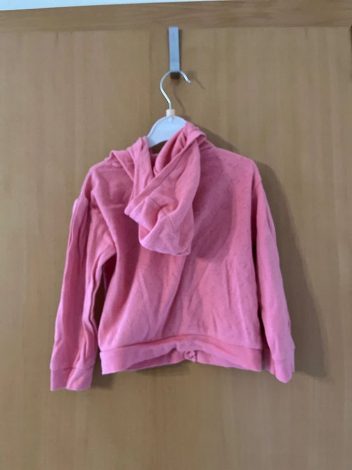 Gilet à capuche motifs cœurs taille 2 ans - photo numéro 4