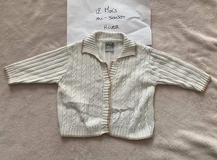 Lot de 2 gilets - 12 mois - Petit Bateau, H&M - TBE - photo numéro 2