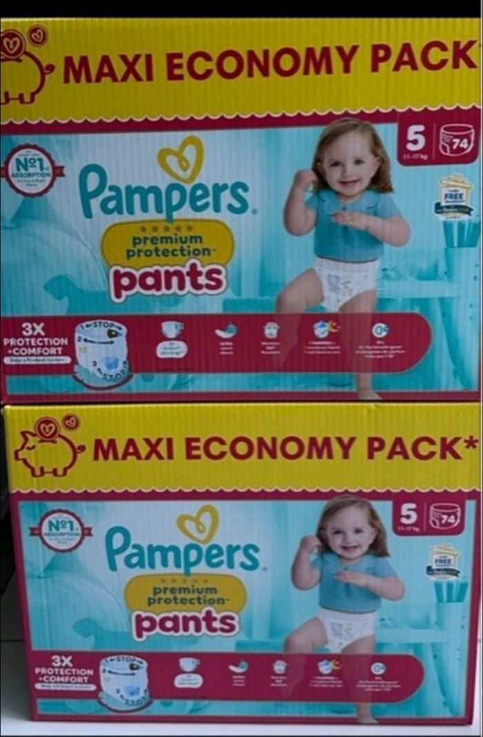 2 paquets pampers pants premium protection taille 5
