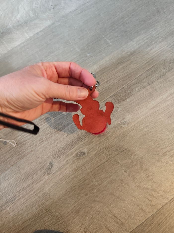 Porte clé cuir lapin ponpon pilou - photo numéro 2