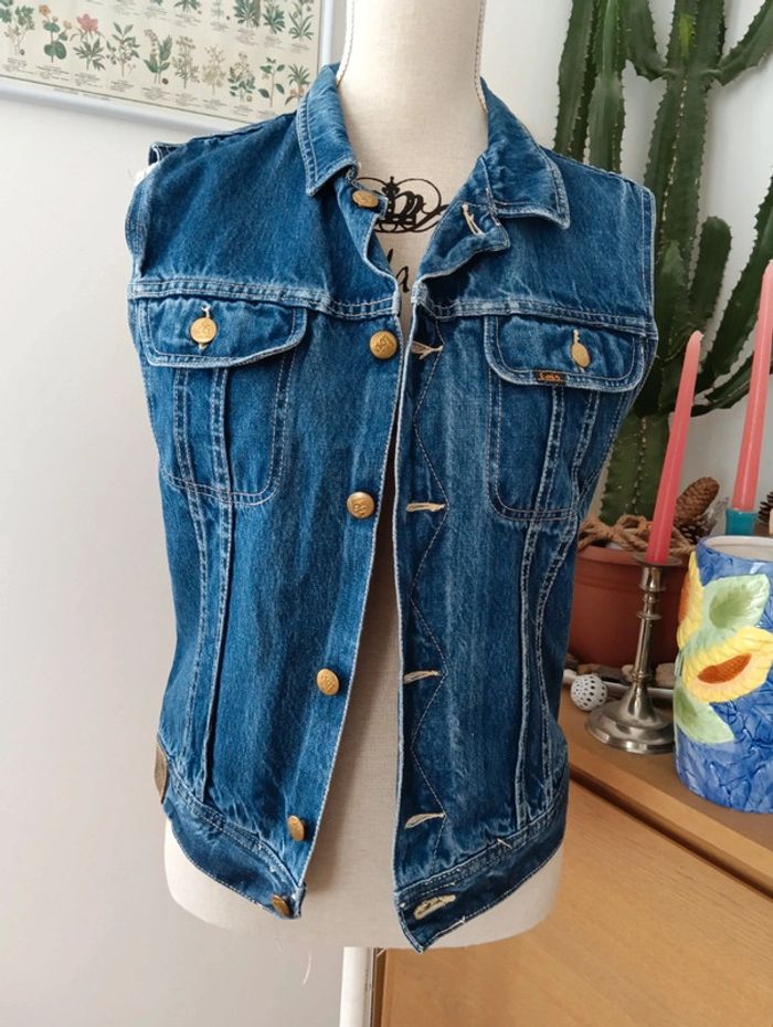 Veste en jean vintage sans manches taille 36/38