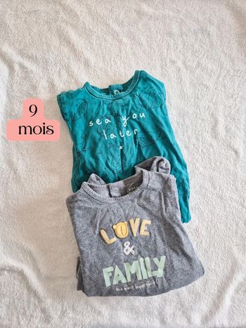 Lot 2 pyjamas fins 9 mois kiabi