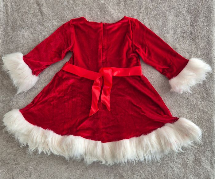 Robe de Noël en velours rouge pour fille de 3 ans - photo numéro 3