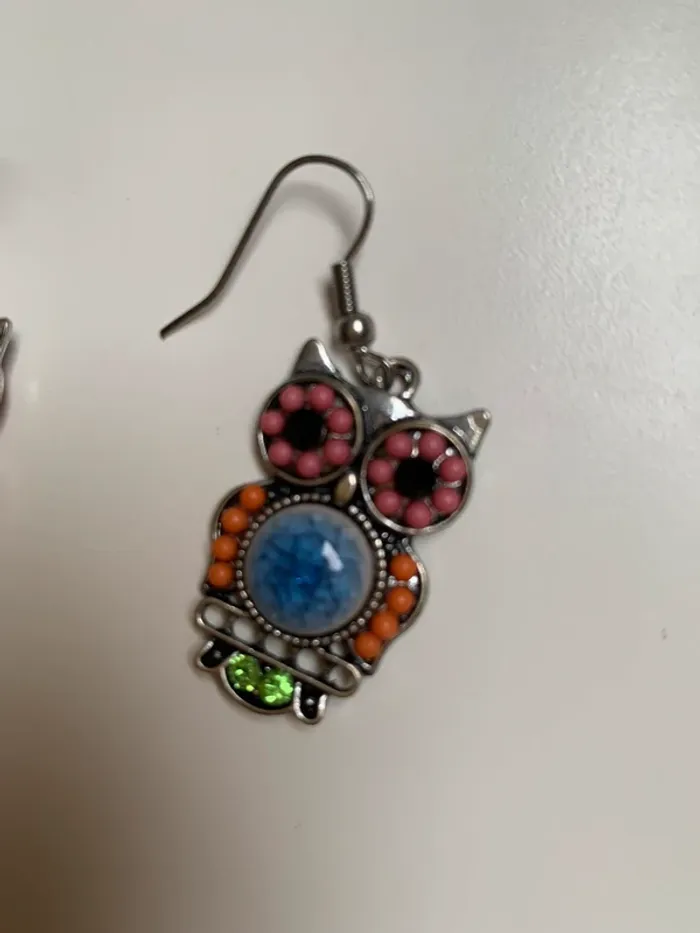 Paire de boucles d’oreilles Hibou/chouette - photo numéro 5