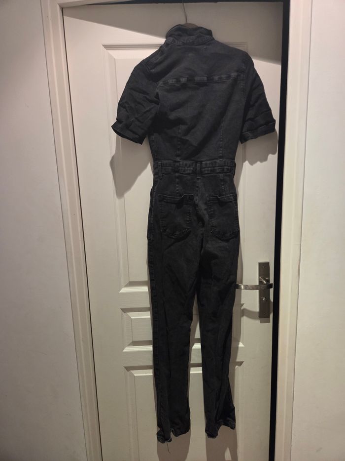 Combinaison en jean noir pret du corps stretch - photo numéro 8