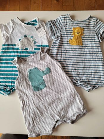 Lot 3 barboteuses 6 mois