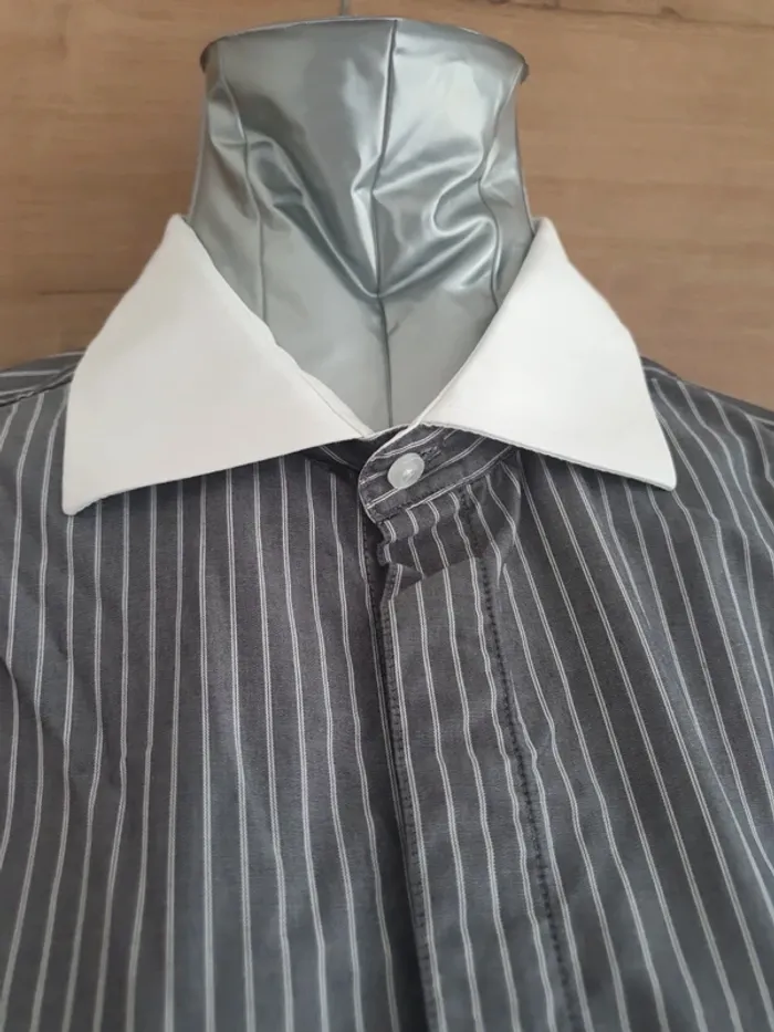 Chemise à rayures col blanc - photo numéro 3
