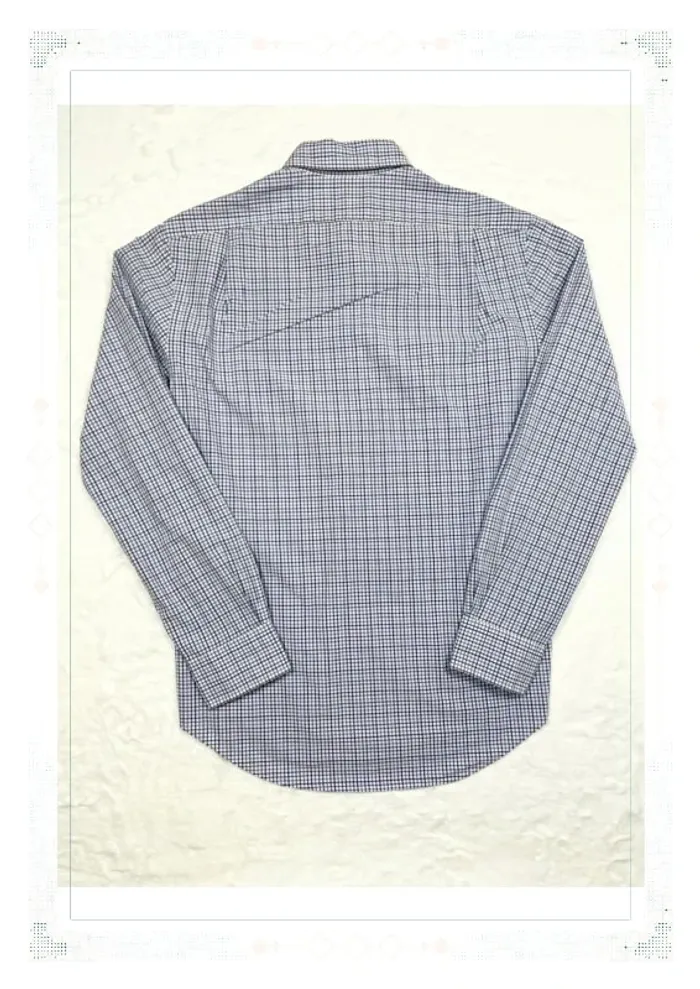 Ralph Lauren chemise à carreaux bleu marine et blanc coton homme M - photo numéro 3