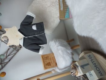 Jolie manteau chaud pression gris in extenso mixte bébé fille bébé garcon 56cm