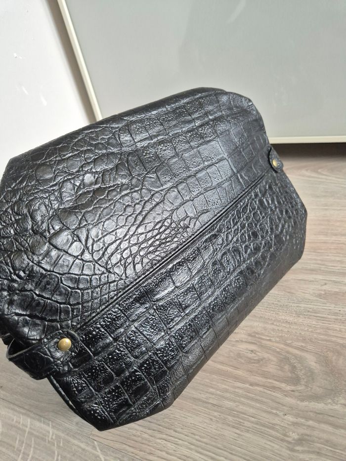 Sac à main vintage noir en cuir - photo numéro 6