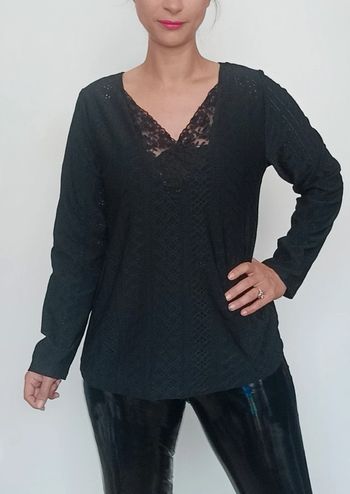 Blouse noire chic taille 44