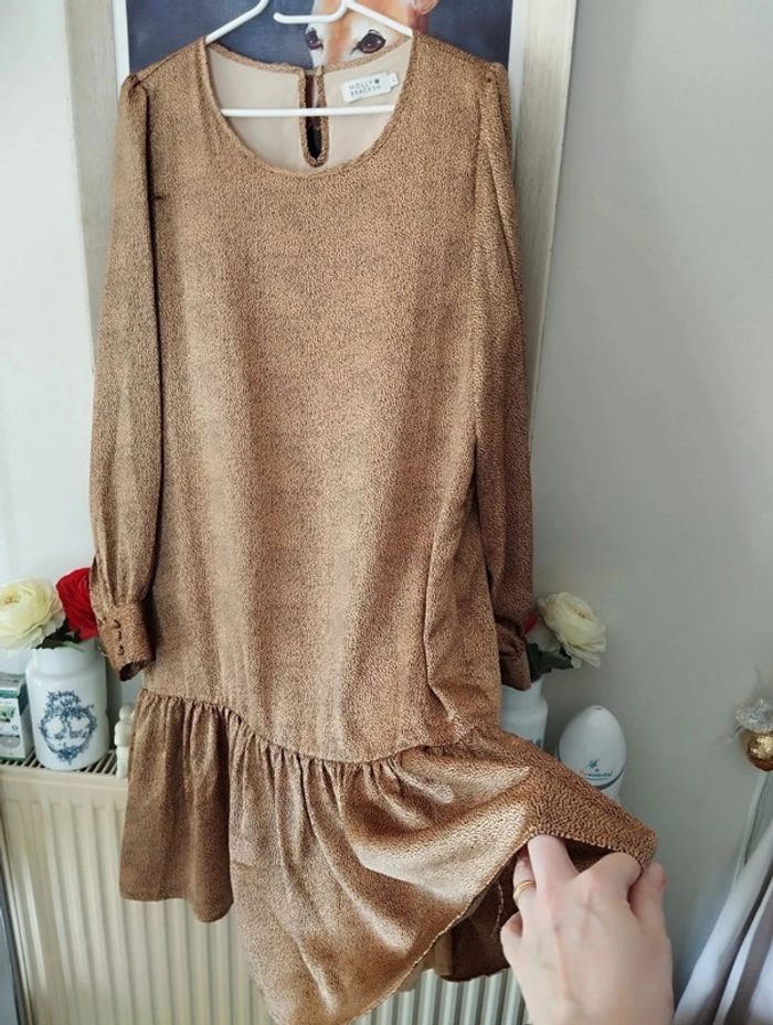 💫Robe Volantée Satin Imprimé Pois Molly Bracken T40/L💫 - photo numéro 15