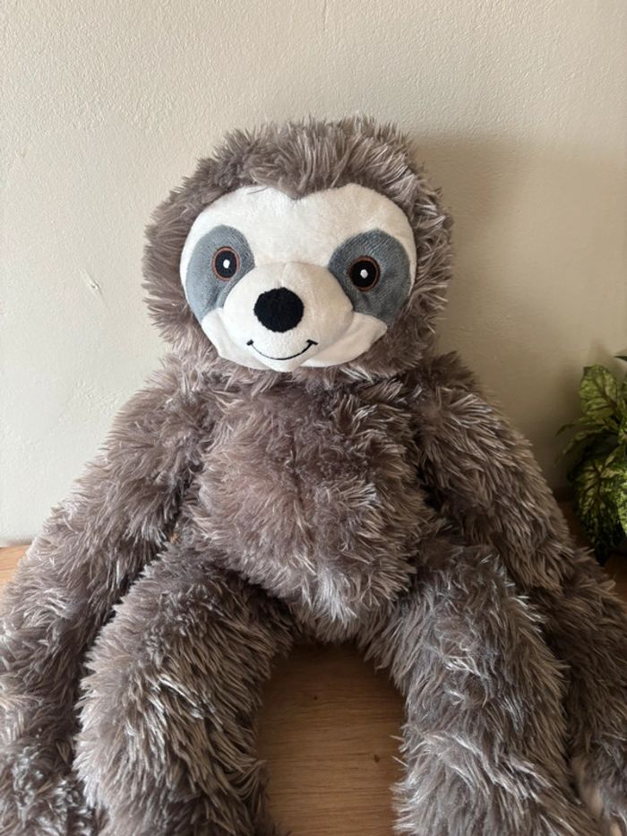 Doudou peluche paresseux gris blanc zd trading action - photo numéro 3