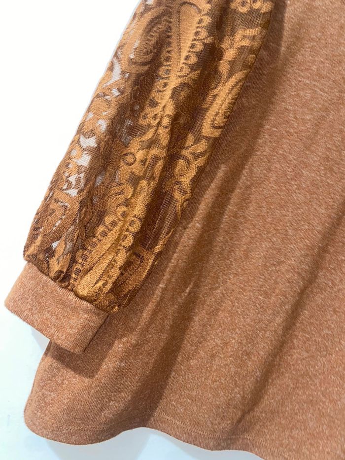 Pull dentelle camel - photo numéro 3