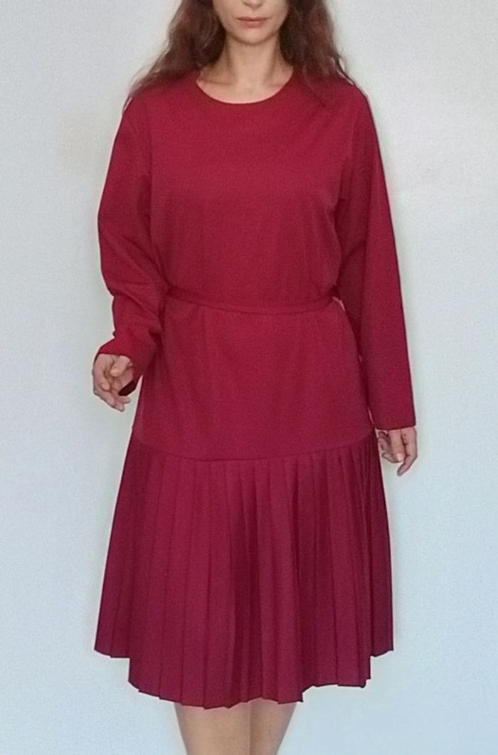 Superbe robe bordeaux vintage taille 50 - photo numéro 3