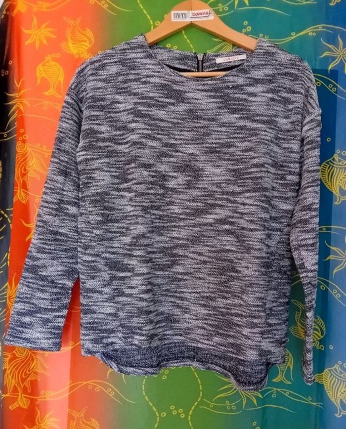 Pull camaïeu gris blanc M - photo numéro 6