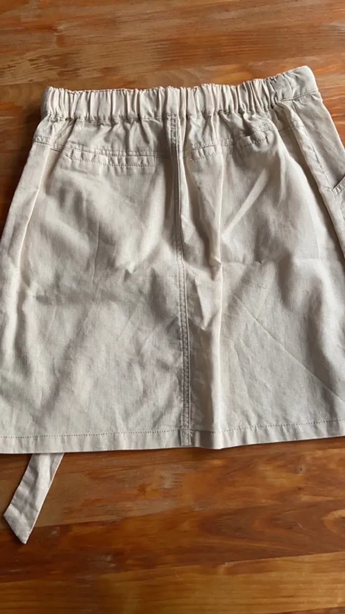 Jupe d’été en tissus beige taille M - photo numéro 4