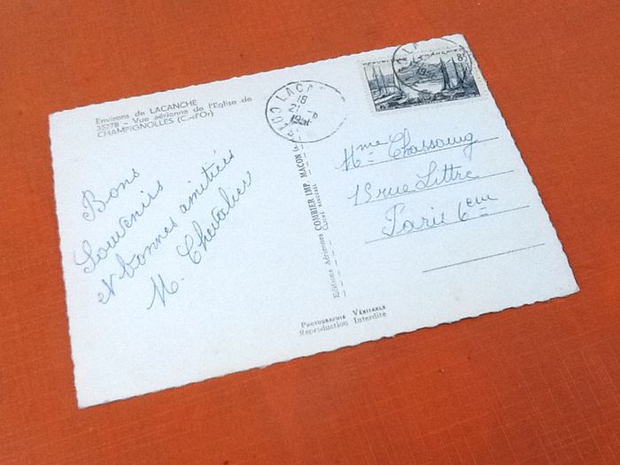 Carte postale ancienne Environs de Lacanche (Côte-d' Or) Vue aérienne de l' Eglise - photo numéro 3