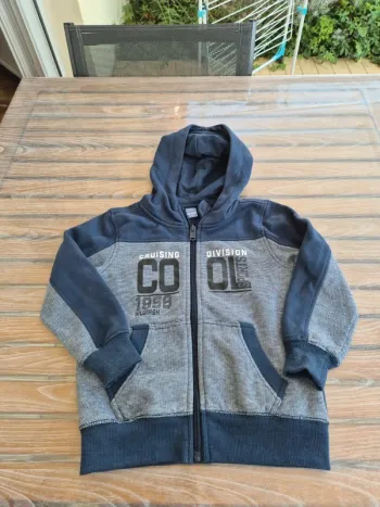 Gilet zip marine taille 3/4 ans
