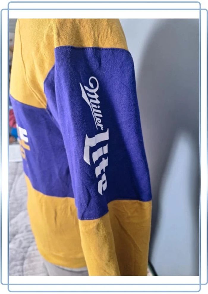 Sweat col rond / crewneck miller lite homme violet et moutarde / taille M (297) - photo numéro 7