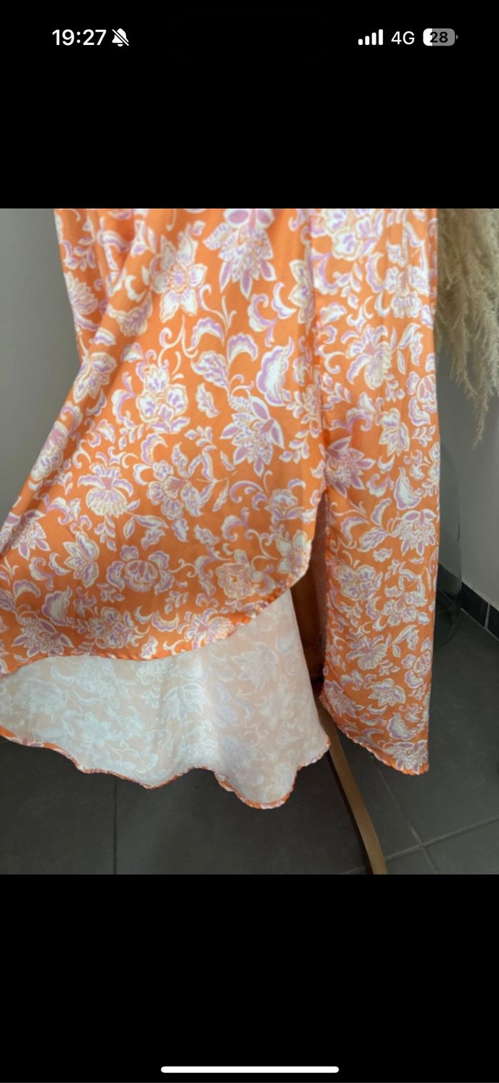 Robe longue chic soyeuse fleuri - photo numéro 4