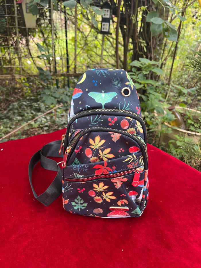 Mini sac à dos féérique – thème forêt enchantée & champignons d’automne