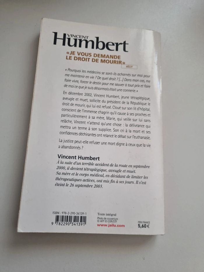 Livre de Vincent Humbert - photo numéro 2
