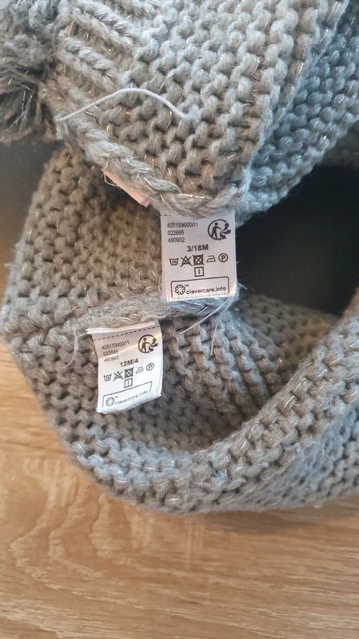 Ensemble bonnet et tour de cou 12-18 mois - photo numéro 2