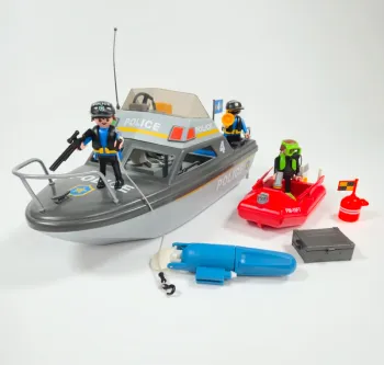Playmobil bateau de police et zodiaque