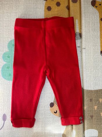 Legging côtelé rouge