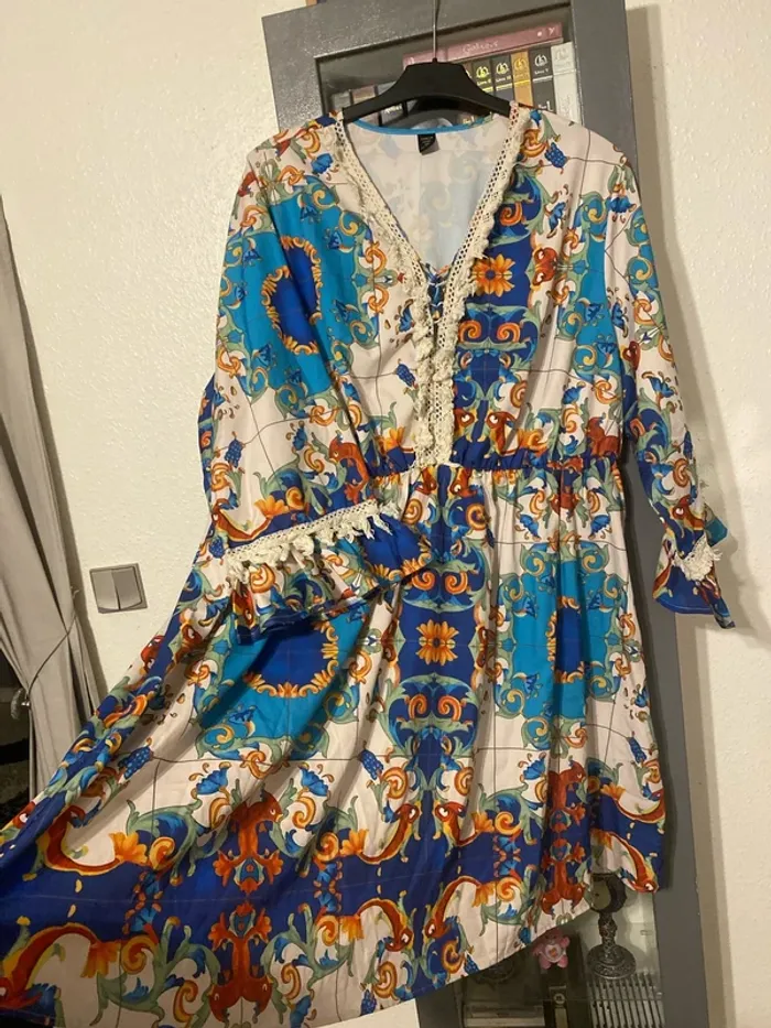 robe bohème manche 3/4 4xl 52 SHEIN Curve