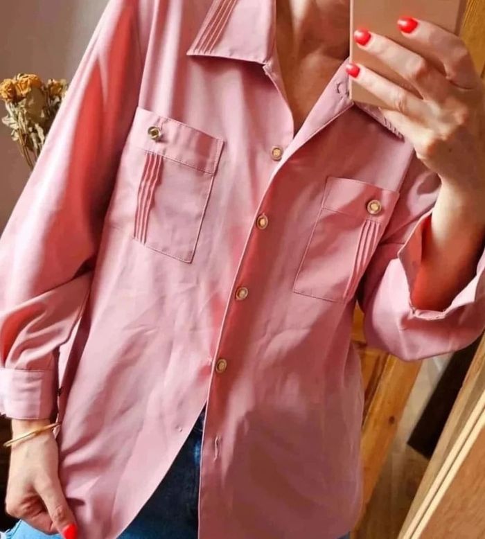 Blouse vintage Gerard Pasquier fluide rose tendre - photo numéro 3