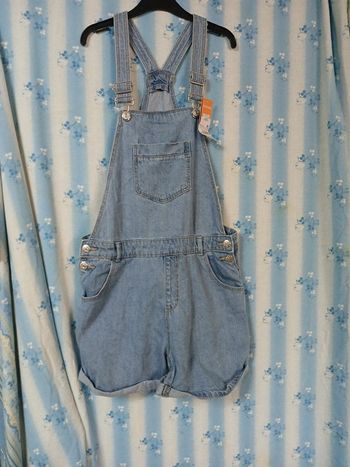 Salopette short fille jean