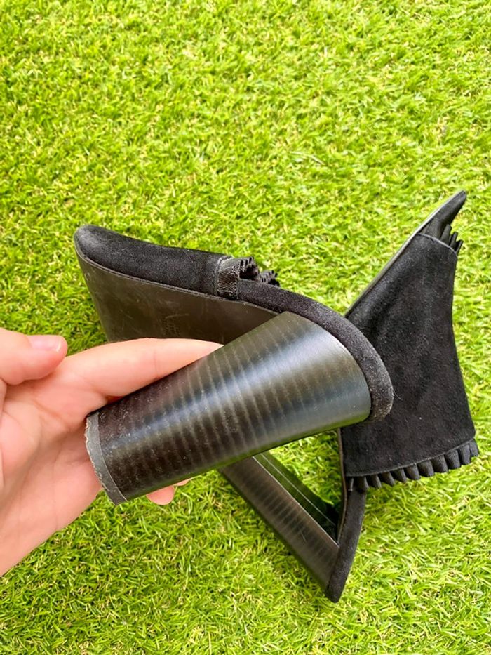 Mules en cuir à talons noires taille 40 - photo numéro 7