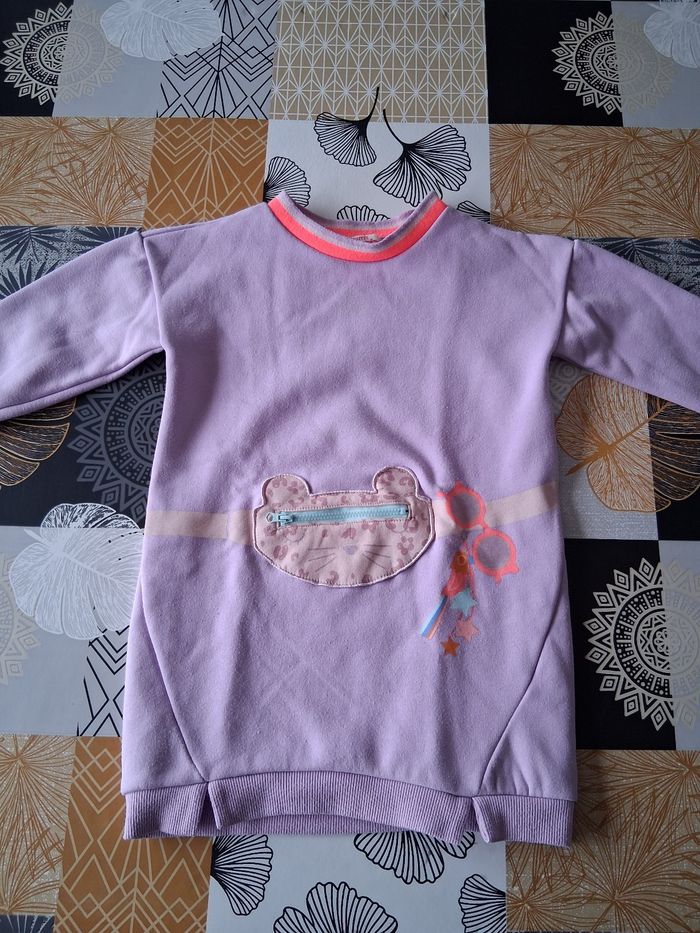 Robe sweat fille parme 5 ans
