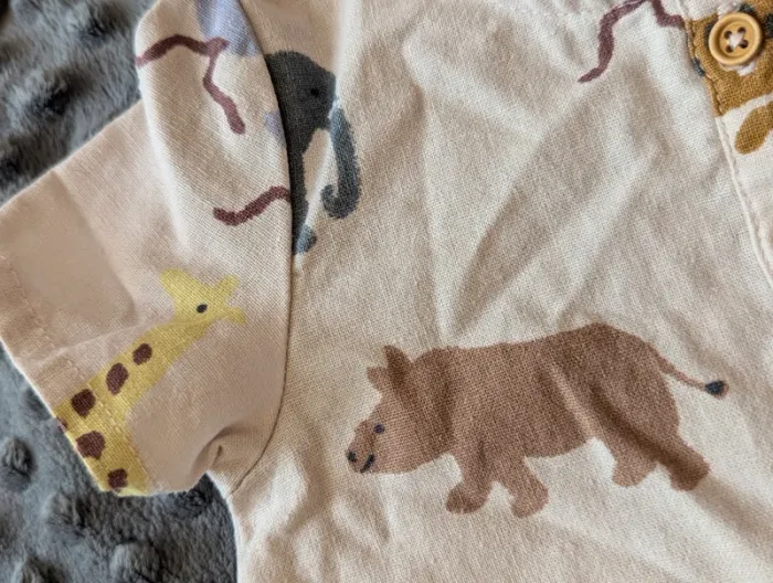 Combi-short bébé 6 mois Bout'chou #animaux #safari #été #mixte - photo numéro 7